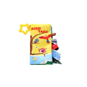 Fabric baby book with teething ring Bird Tails Kikkaboo image-0