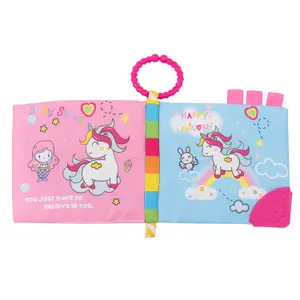 Fabric children's book with teething ring Farm Tails Kikkaboo image-3