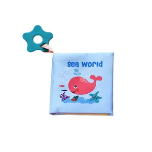 Fabric baby book with teething ring Kikkaboo Sea World image-0