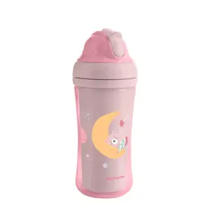 Cup with silicone straw Kikkaboo Moony me image-0