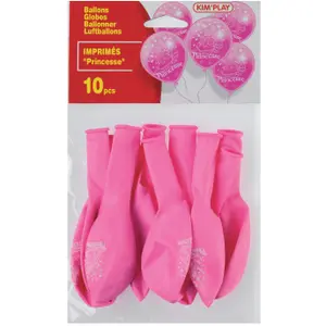 Princess-printed inflatable children's balloons Kim'play (x10) image-0