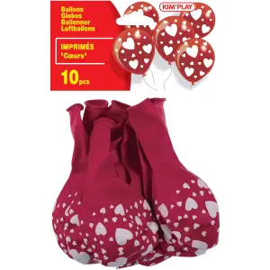 Heart-printed inflatable children's balloon Kim'play (x10) image-0