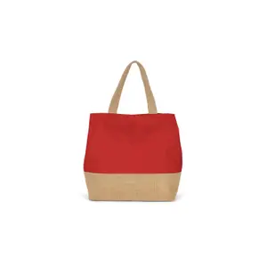 Tote bag cotton canvas and jute Kimood image-0