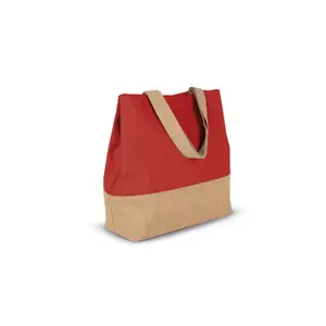 Tote bag cotton canvas and jute Kimood image-1