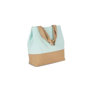 Tote bag cotton canvas and jute Kimood image-1