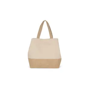 Tote bag cotton canvas and jute Kimood image-2