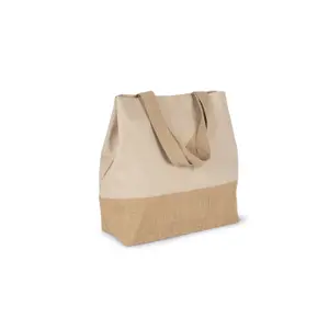 Tote bag cotton canvas and jute Kimood image-1