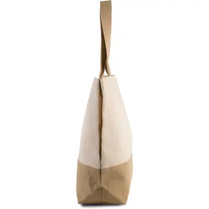 Tote bag cotton canvas and jute Kimood image-4