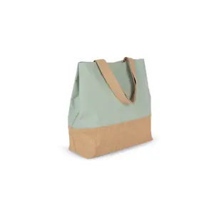 Tote bag cotton canvas and jute Kimood image-1