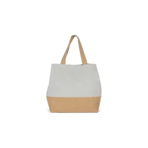 Tote bag cotton canvas and jute Kimood image-0