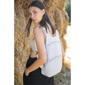Recycled pattern backpack with anti-theft back pocket Kimood image-1