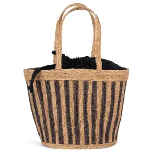 Sea rush striped basket bag Kimood image-0