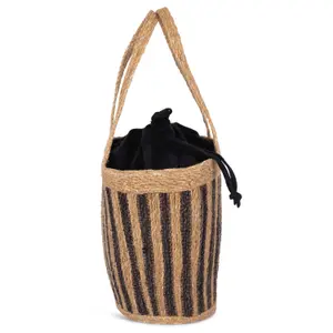 Sea rush striped basket bag Kimood image-2