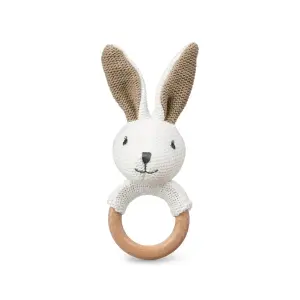 Fa elnyelő rágóka nyuszi fából és pamutból Kiokids