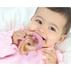 Holz- und Silikon-Beißring im Hasen-Design Kiokids image-2