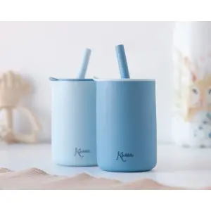 Σιλικόνης Ποτήρι με Καλαμάκι Kiokids (x2) image-1