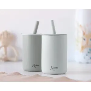 Σιλικόνης Ποτήρι με Καλαμάκι Kiokids (x2) image-1