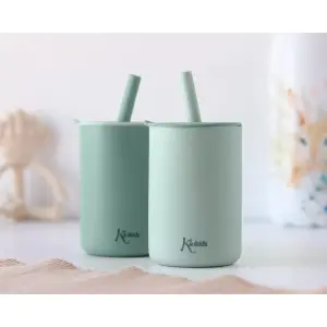 Σιλικόνης Ποτήρι με Καλαμάκι Kiokids (x2) image-1