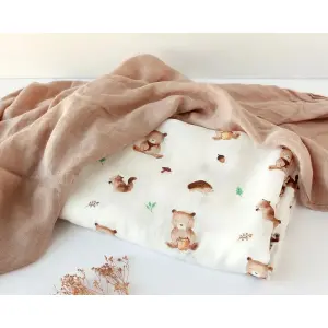 Lange em muselinas de urso bebé Kiokids (x2) image-1