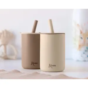 Σιλικόνης Ποτήρι με Καλαμάκι Kiokids (x2) image-1