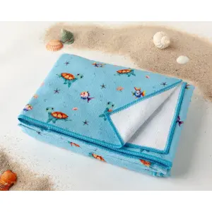 Microfibre Beach Towel Turtles Kiokids image-1