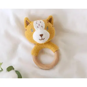 Tiger Wooden Teething Ring Kiokids image-1
