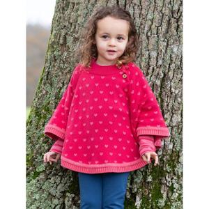 Poncho meisjesbaby Kite Rosey heart image-2