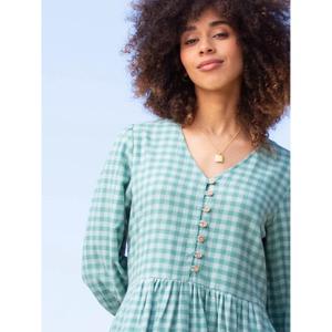 3/4 Sleeve Flannel Dress for Women Kite Worgret image-2
