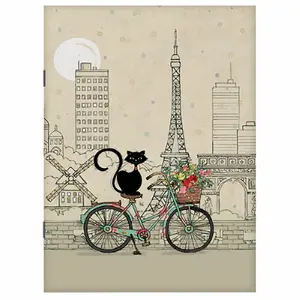Bloc-notes A5 -48 P H019 Paris Chat Velo Kiub image-0