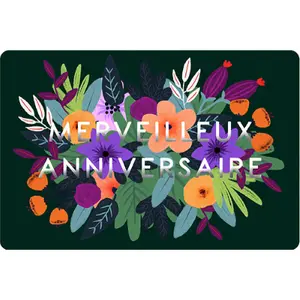 Dvojitá karta Kiub Des Plumes Et Des Fleurs Merveilleux Anniversaire image-0