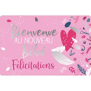 Dobbeltkort Kiub Des Plumes Et Des Fleurs Bebe image-0