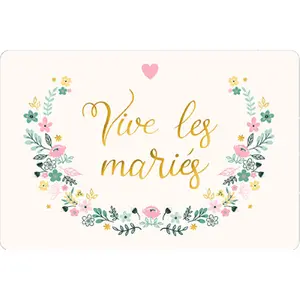 Double card Kiub Des Plumes Et Des Fleurs Maries image-0