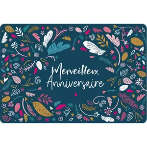 Podwójna karta Kiub Des Plumes Et Des Fleurs Merveilleux Anniversaire image-0