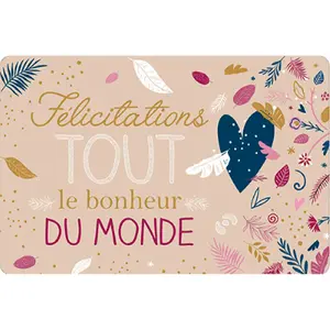 Carta doppia Kiub Des Plumes Et Des Fleurs Félicitations image-0