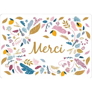 Carta doppia Kiub Des Plumes Et Des Fleurs Merci image-0