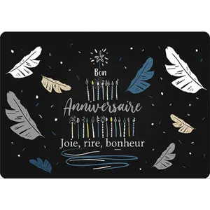 Carta doppia Kiub Des Plumes Et Des Fleurs Joie Rire Bonheur image-0