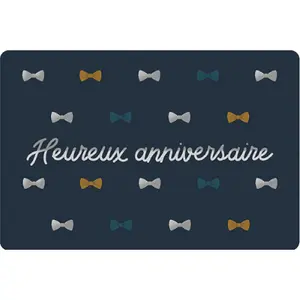 Doppelte Karte Kiub Des Plumes Et Des Fleurs Heureux Anniversaire image-0