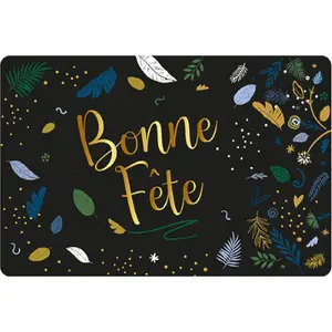 Tarjeta doble Kiub Des Plumes Et Des Fleurs Bonne Fete image-0