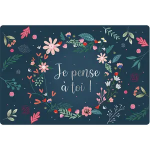 Carte double Kiub Des Plumes Et Des Fleurs Pense A Toi image-0