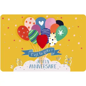Podwójna karta Kiub Des Plumes Et Des Fleurs Anniversaire image-0