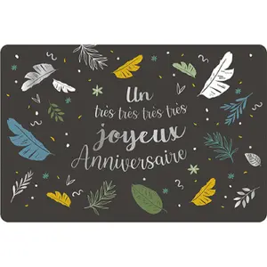 Dubbele kaart Kiub Des Plumes Et Des Fleurs Anniversaire image-0