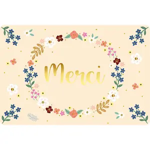 Carta doppia Kiub Des Plumes Et Des Fleurs Merci image-0
