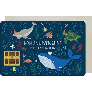 Carta doppia di piume e fiori Kiub Anniversaire image-0
