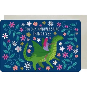 Doppelkarte von Federn und Blumen Kiub Anniversaire image-0