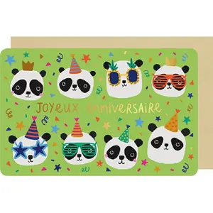 Doppelkarte von Federn und Blumen Kiub Anniversaire image-0