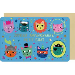 Podwójna karta z piórami i kwiatami Kiub Anniversaire image-0