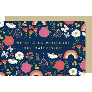 Doppelte Karte Kiub Des Plumes Et Des Fleurs Maitresse image-0