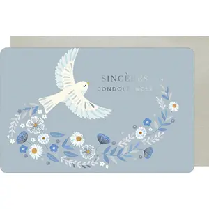 Tarjeta doble Kiub Des Plumes Et Des Fleurs Condoleances image-0