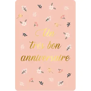 Podwójna karta Kiub Des Plumes Et Des Fleurs Anniversaire image-0