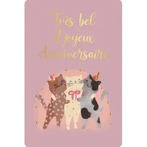 Double card Kiub Des Plumes Et Des Fleurs Anniversaire image-0